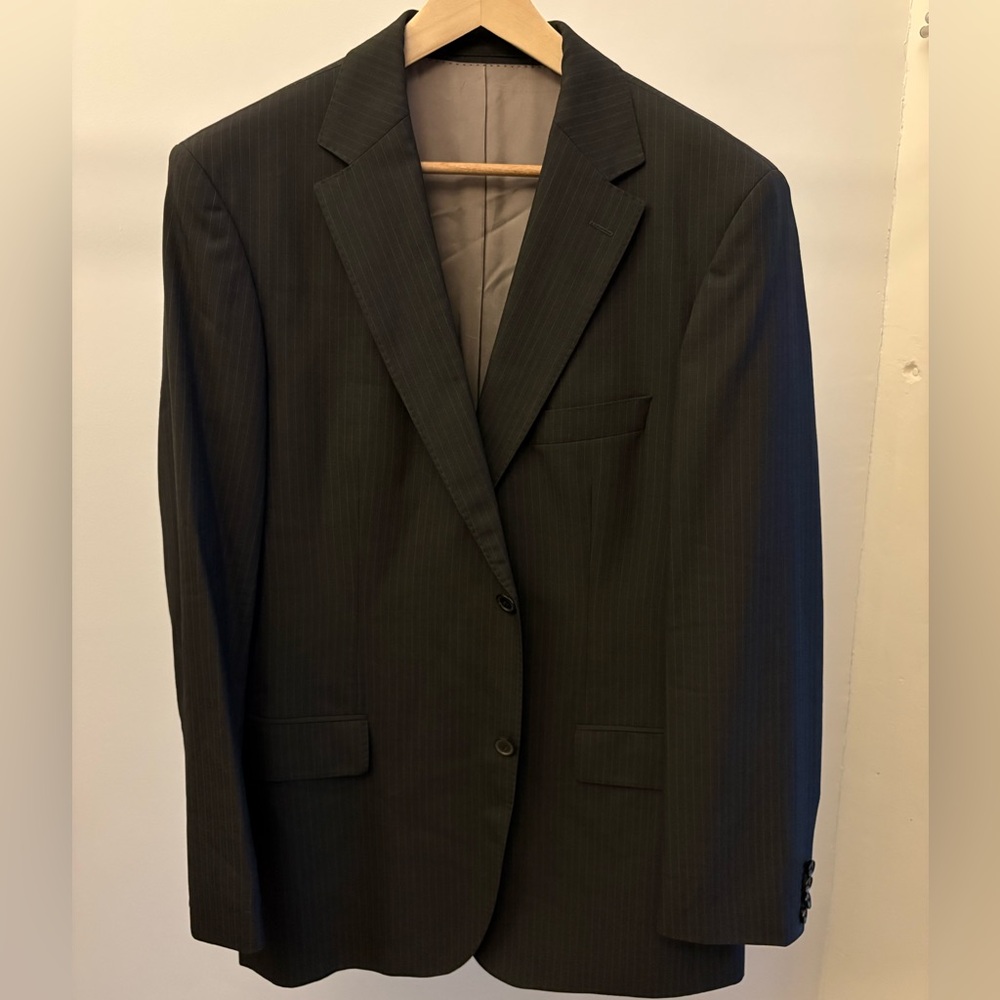 Hugo Boss Blazer Pasolini/Movie Fit 100% Wool Dark Gray Pinstripe 42R